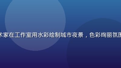 海角社区视频创意艺术视频：艺术家在工作室用水彩绘制城市夜景，色彩绚丽氛围感强，是平台艺术类高收藏内容